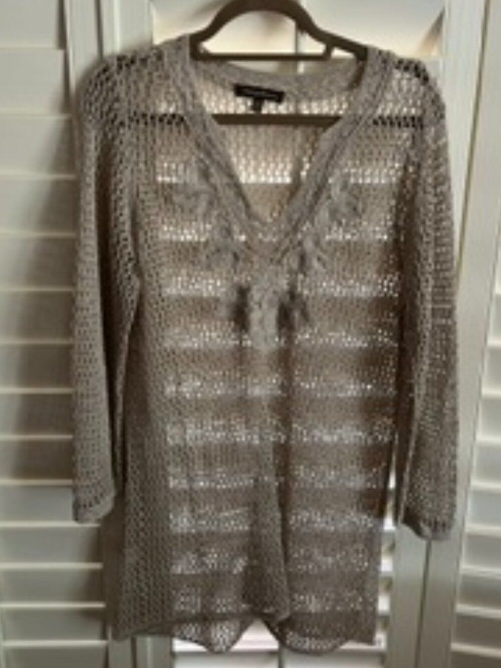 Tommy Bahama Beige Crocheted Beach Cover-up